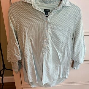 J. Crew Green Striped Women's Top